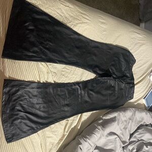 Flare leather pants